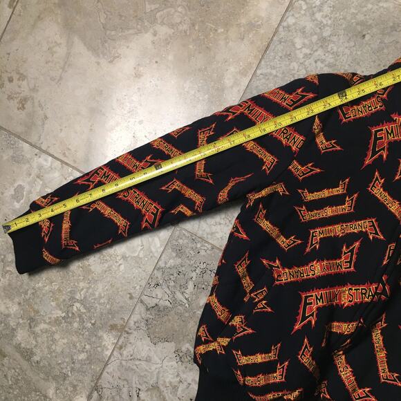 Rare 2008 Emily The Strange Bomber Jacket Coat Mall Goth Emo Vintage Hot Topic - Picture 11 of 16